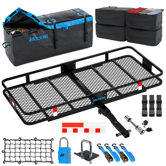 60"x20"x6" Hitch Carrier & 16 Cu Ft Cargo Bag + Packing Cubes