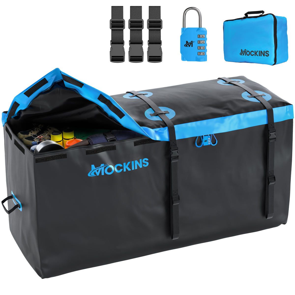 60&quot;x31&quot;x24&quot; Waterproof Carrier Bag | 25 Cu.Ft Hitch Mount Cargo Bag | Blue