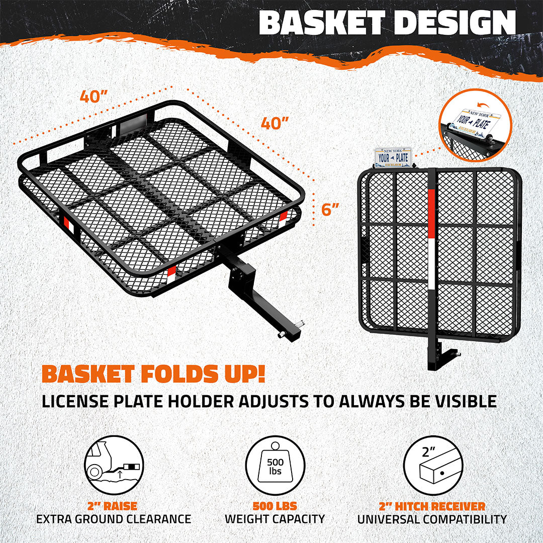 40"x40"x6" Square Hitch Carrier & 30 Cu Ft Square Cargo Bag