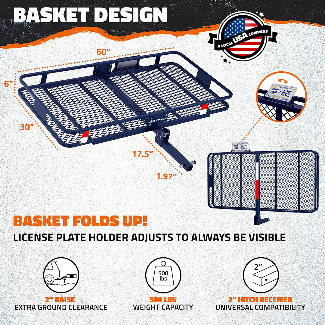 60"x30"x6" Navy Hitch Carrier & 30 Cu Ft Navy Cargo Bag