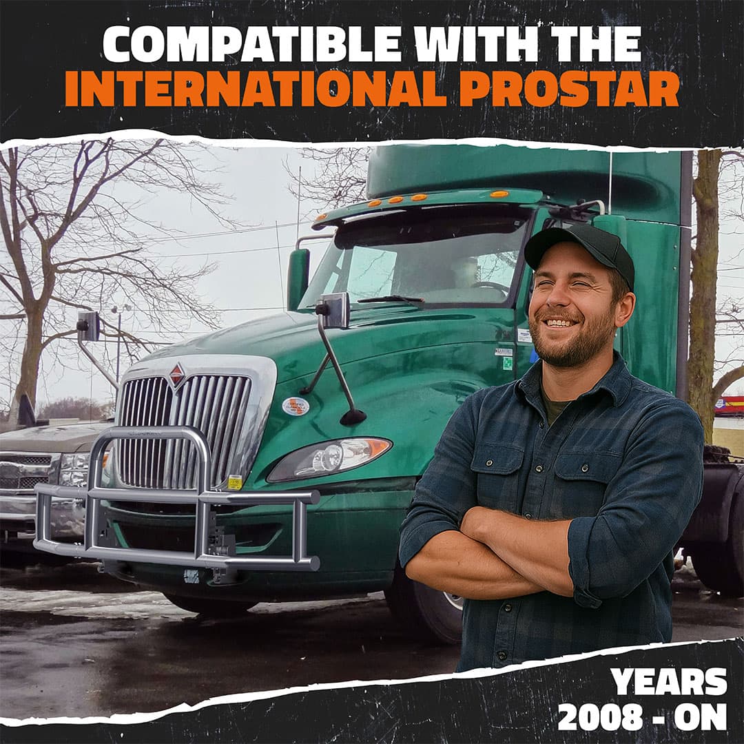 90"x11.5"x25.5" Front Bumper Guard with Mounting Brackets for International Prostar 2008-Current