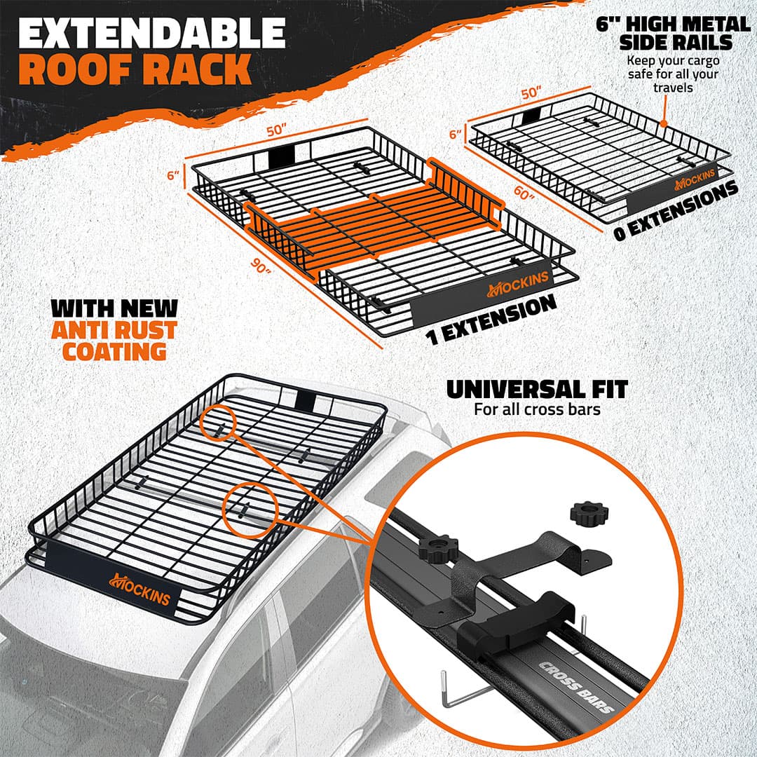 90"x50"x6" XXL Roof Carrier & 50 Cu Ft Roof Bag