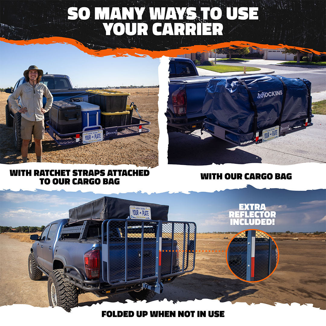 60"x30"x6" Navy Hitch Carrier & 30 Cu Ft Navy Cargo Bag