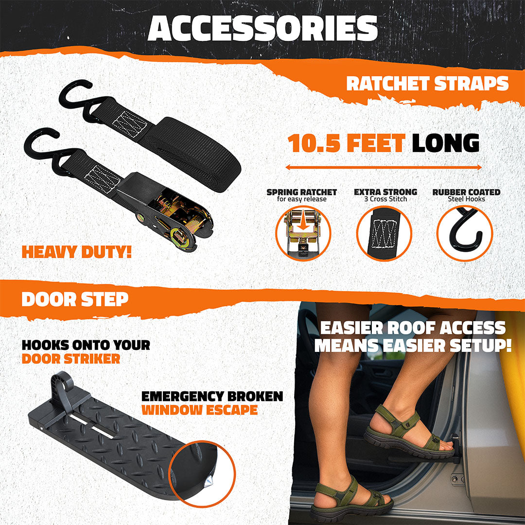 85"x24"x4" Narrow Roof Rack Carrier & 20 Cu Ft Roof Bag