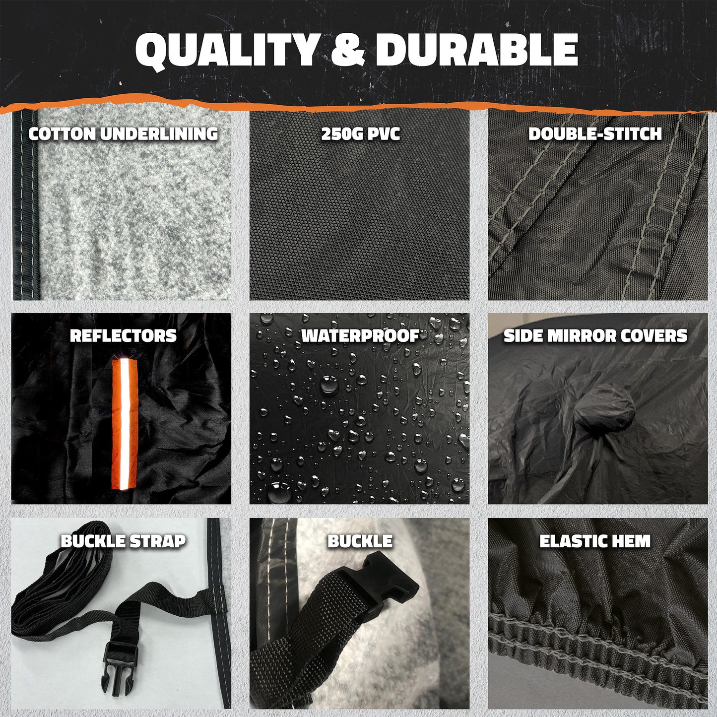 Heavy Duty Waterproof Sedan Covers - Cotton Lined