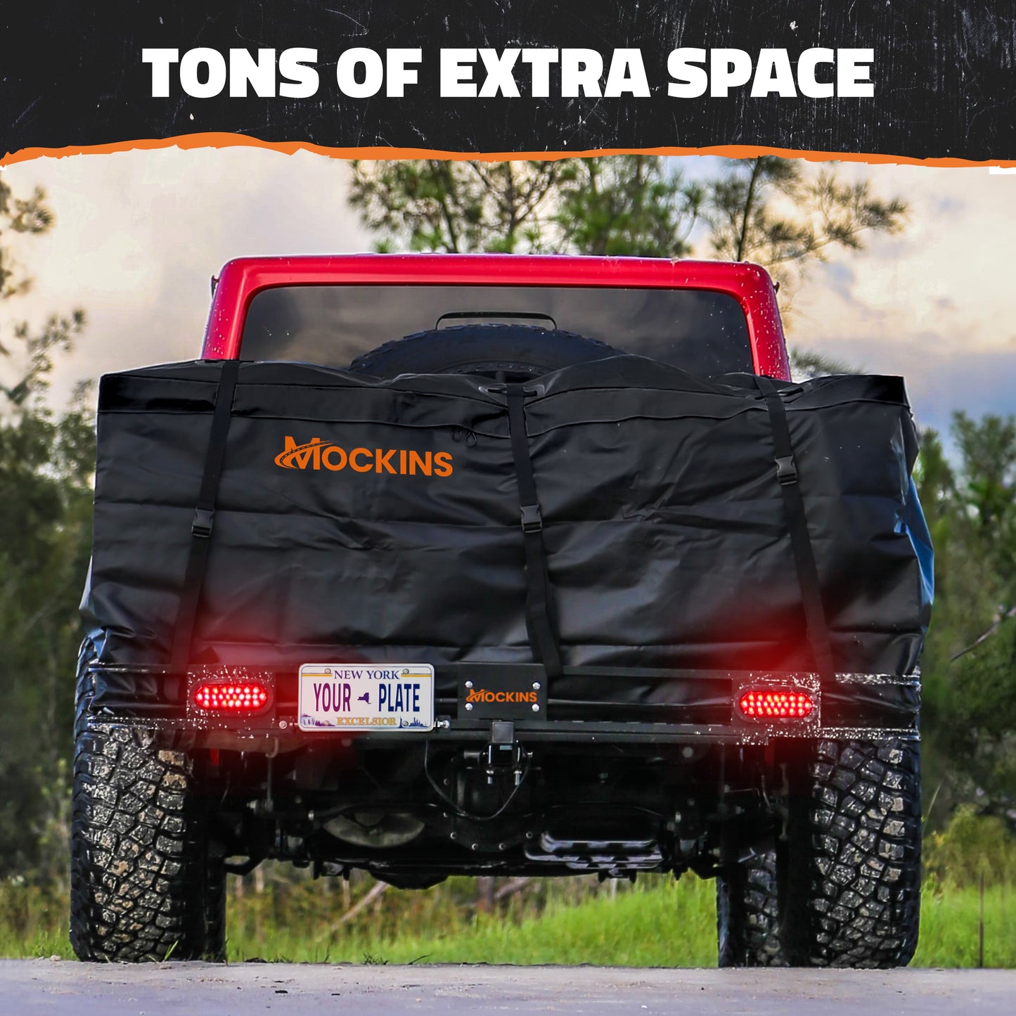 72"x36"x6" Hitch Carrier + Rear Lights & 50 Cu Ft Cargo Bag