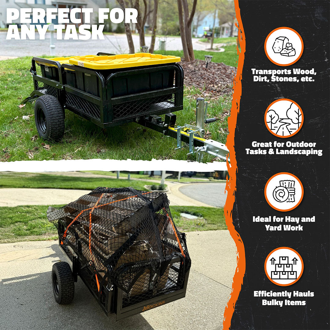 55"x30"x15" Utility Trailer with Ramp & Attachable Jack Stand