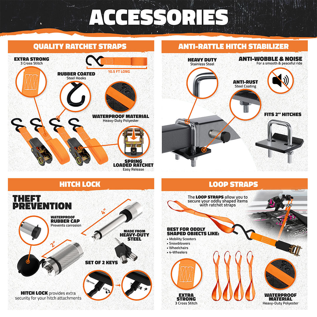 60"x30"x5" Wheelchair Hitch Carrier with Ramp