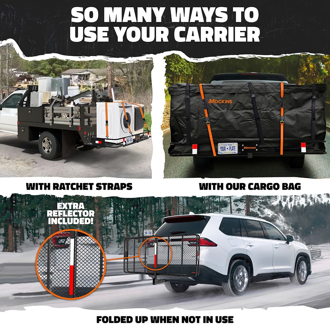 70"x30"x6" Hitch Carrier & 40 Cu Ft Cargo Bag