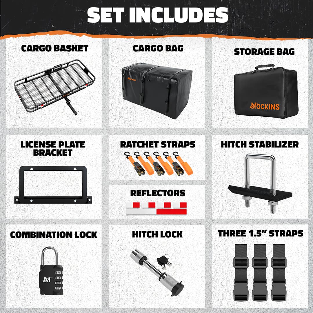 70"x30"x6" Hitch Carrier & 40 Cu Ft Cargo Bag