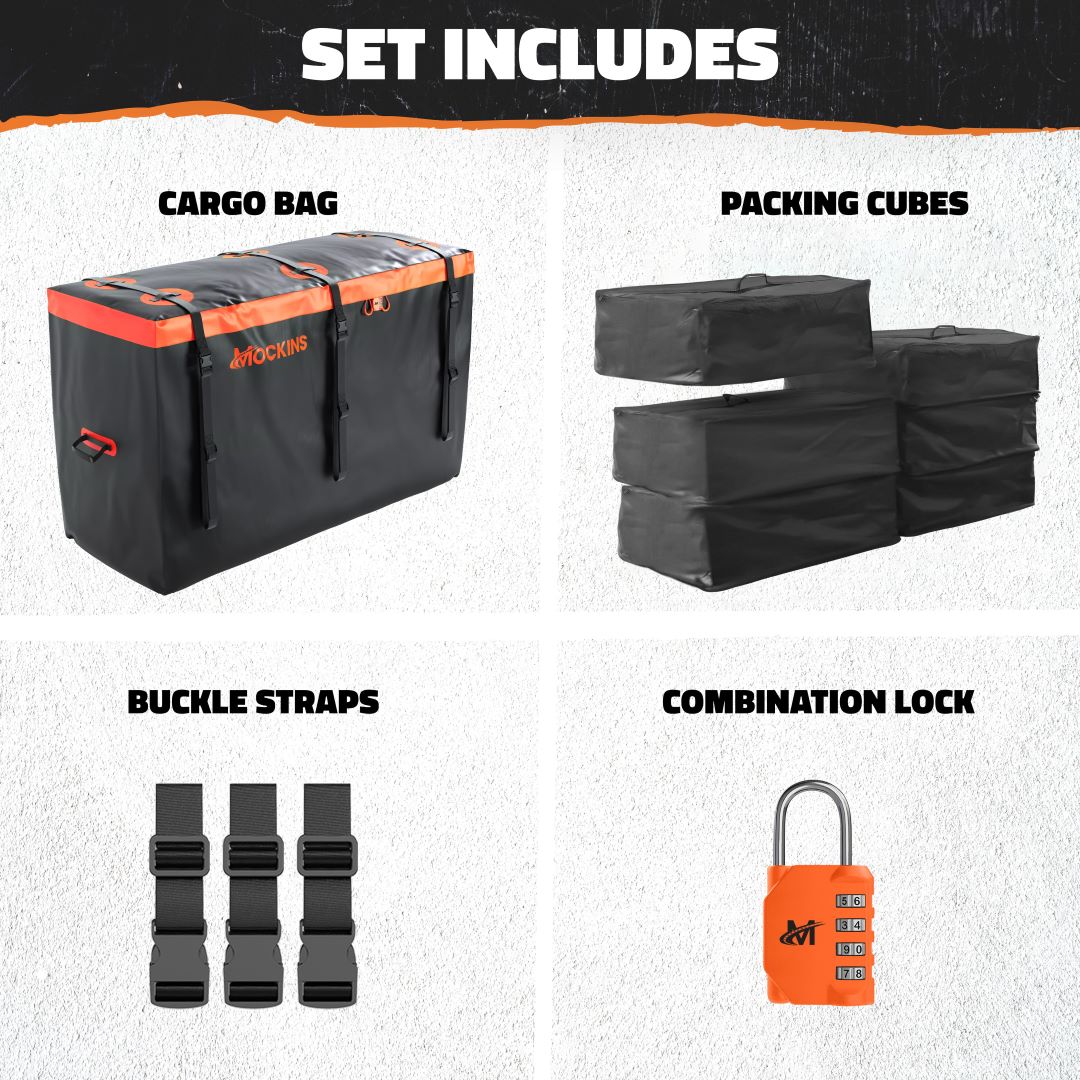 30 Cu Ft Cargo Bag 60"x24"x36" & Packing Cubes