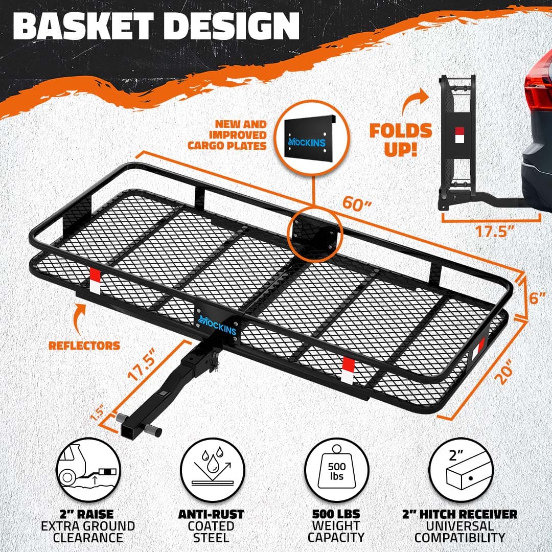 60"x20"x6" Hitch Carrier & 16 Cu Ft Cargo Bag