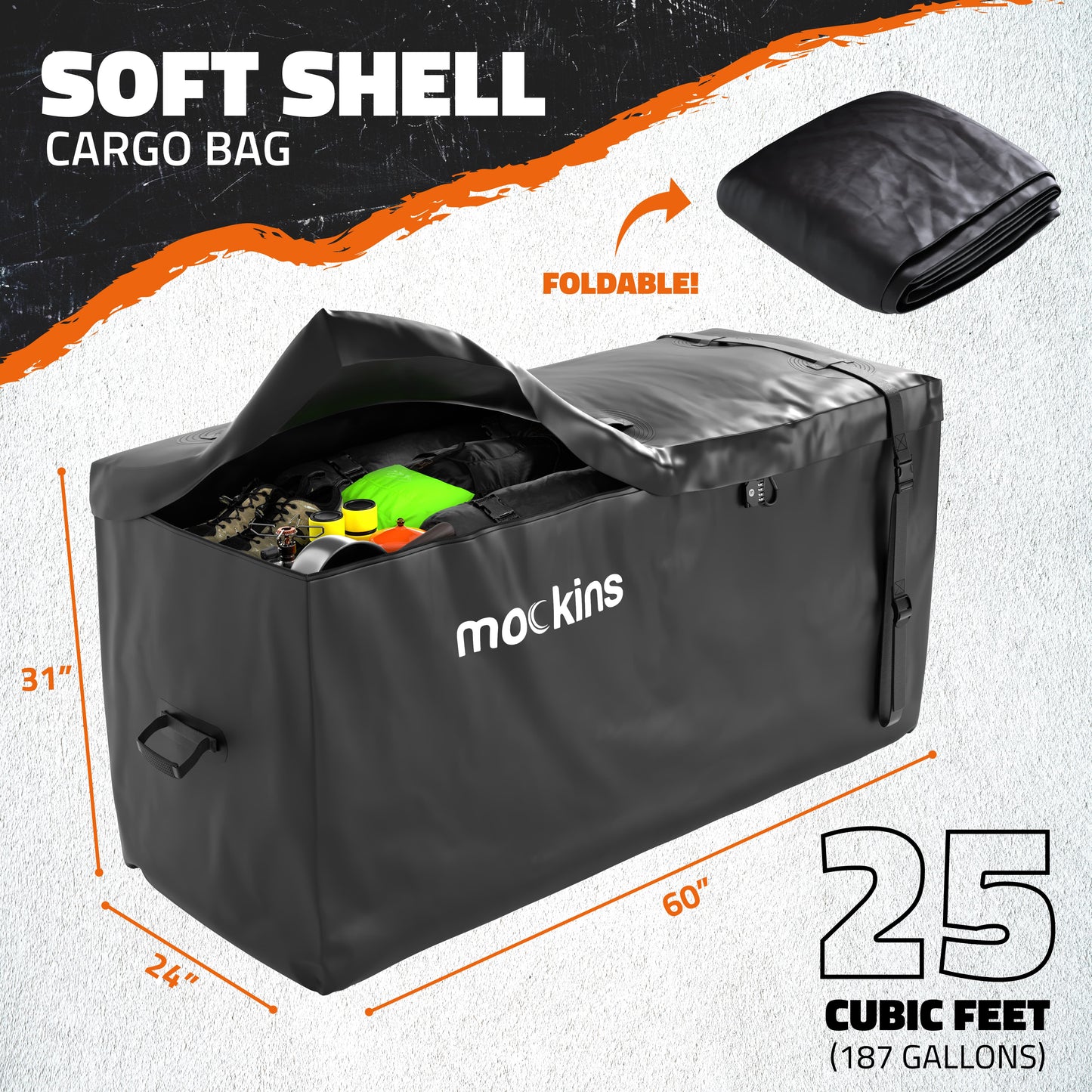 25 Cu Ft Cargo Bag 60"x24"x31"