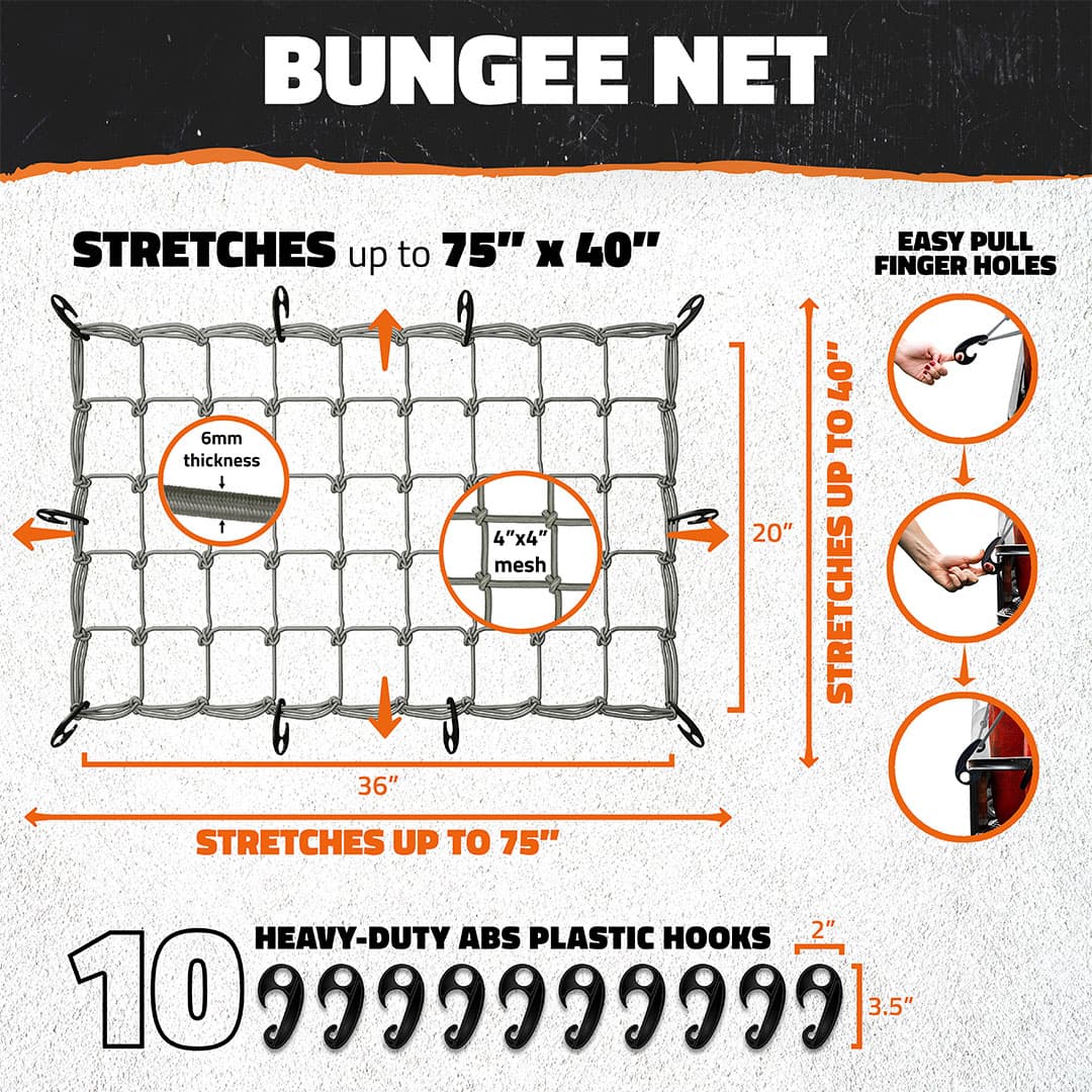 Heavy-Duty Cargo Bungee Nets