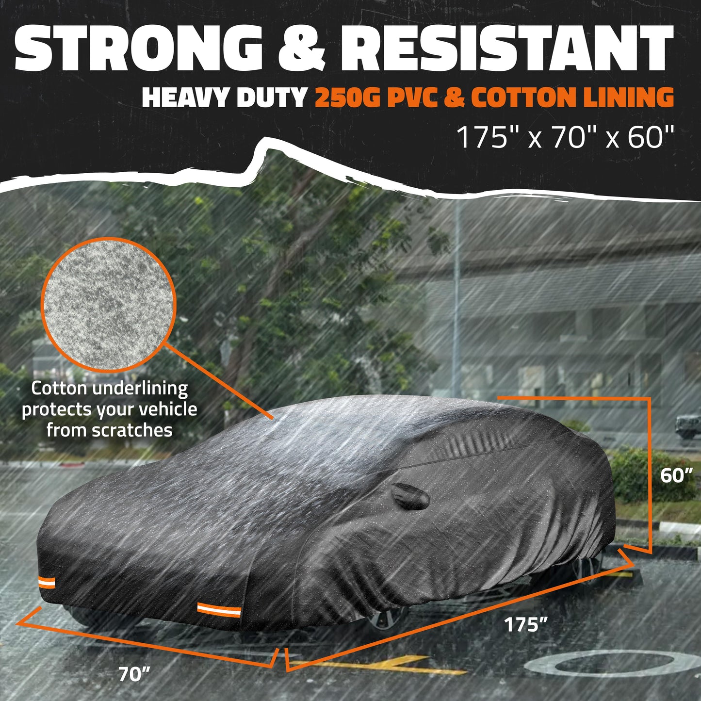 Heavy Duty Waterproof Car & SUV Covers - Cotton Lined