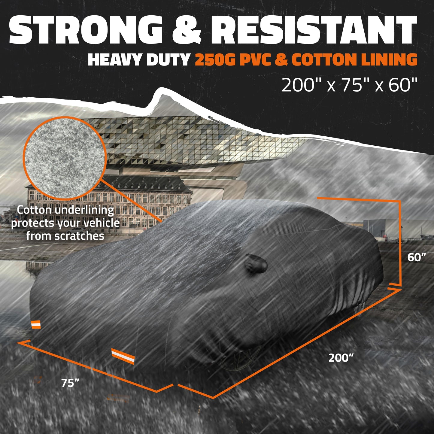 Heavy Duty Waterproof Car & SUV Covers - Cotton Lined