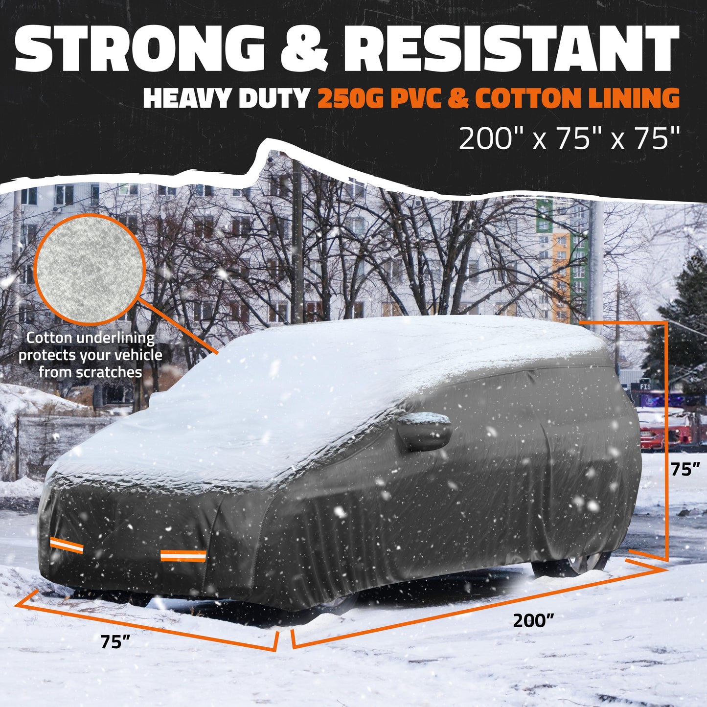 Heavy Duty Waterproof Car & SUV Covers - Cotton Lined
