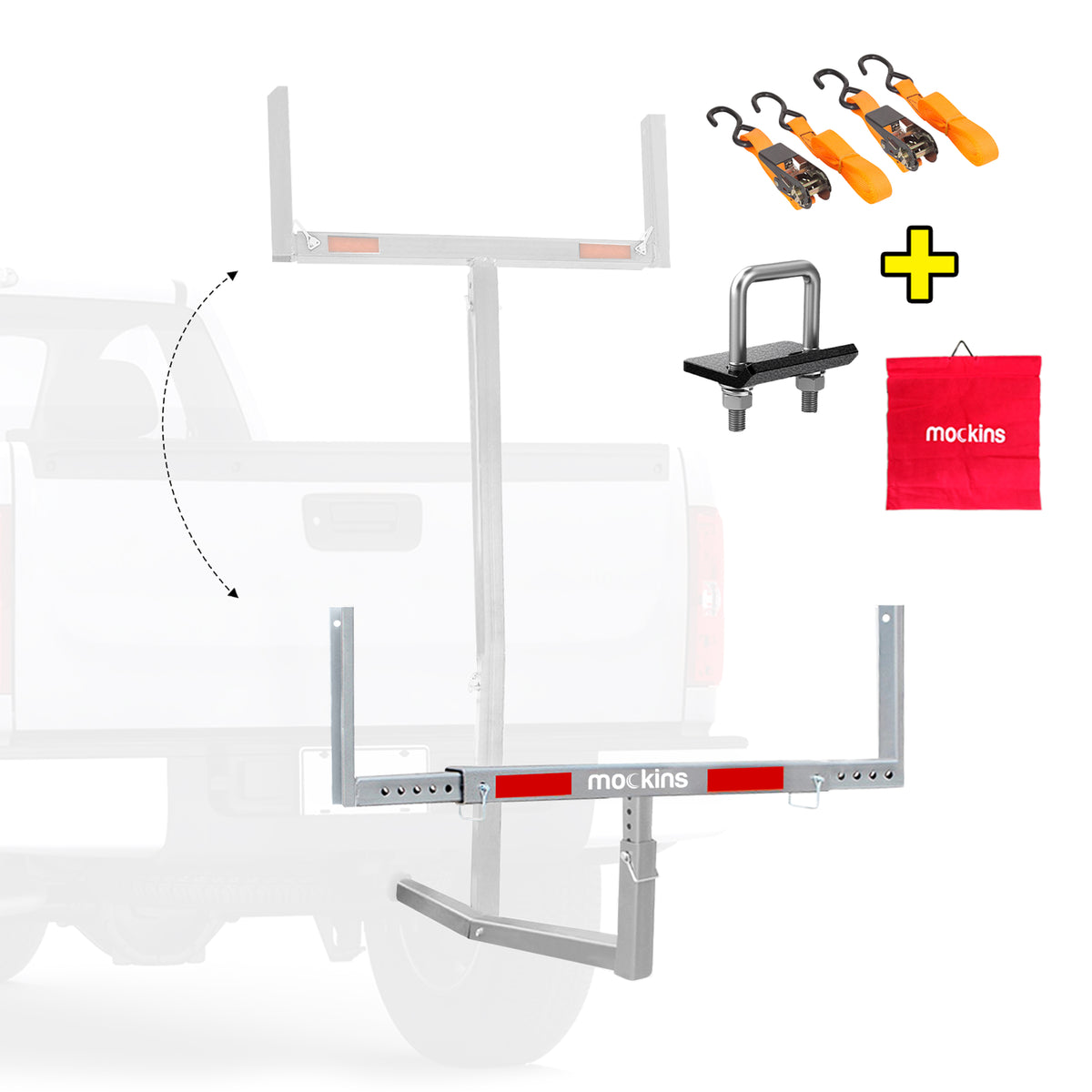 2-in-1 Design Pickup Truck Bed Extender &amp; Ratchet Straps