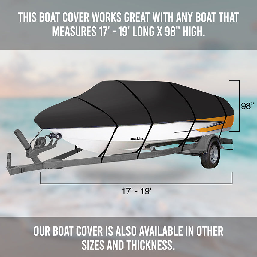 This Boat Cover Works Great With Any Boat That Measures 17&#39; -19&#39; Long x 98&quot; High
