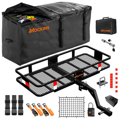 48"x20"x6" Hitch Carrier with 6" Shank Rise & 15 Cu Ft Cargo Bag