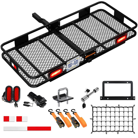 60"x20"x6" Hitch Carrier + Rear Lights