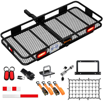 60"x20"x6" Hitch Carrier + Rear Lights