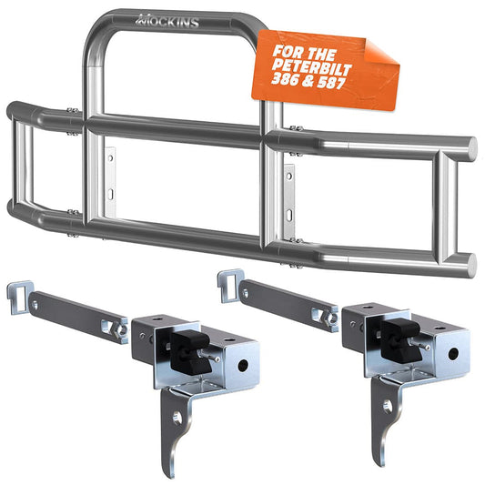 90"x11.5"x25.5" Front Bumper Guard with Mounting Brackets for Peterbilt 386 / 587