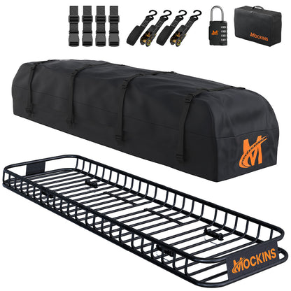 85"x24"x4" Narrow Roof Rack Carrier & 20 Cu Ft Roof Bag
