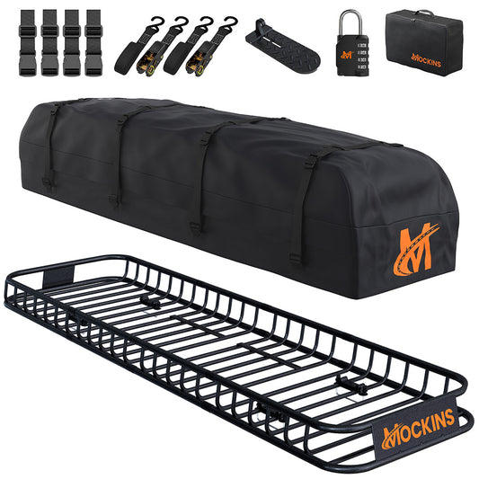 85"x24"x4" Narrow Roof Rack Carrier & 20 Cu Ft Roof Bag