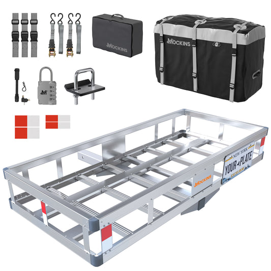 50"x24"x7" Aluminum Hitch Carrier & 25 Cu Ft Cargo Bag