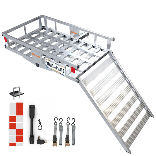 50"x29"x8" Aluminum Hitch Carrier with Ramp