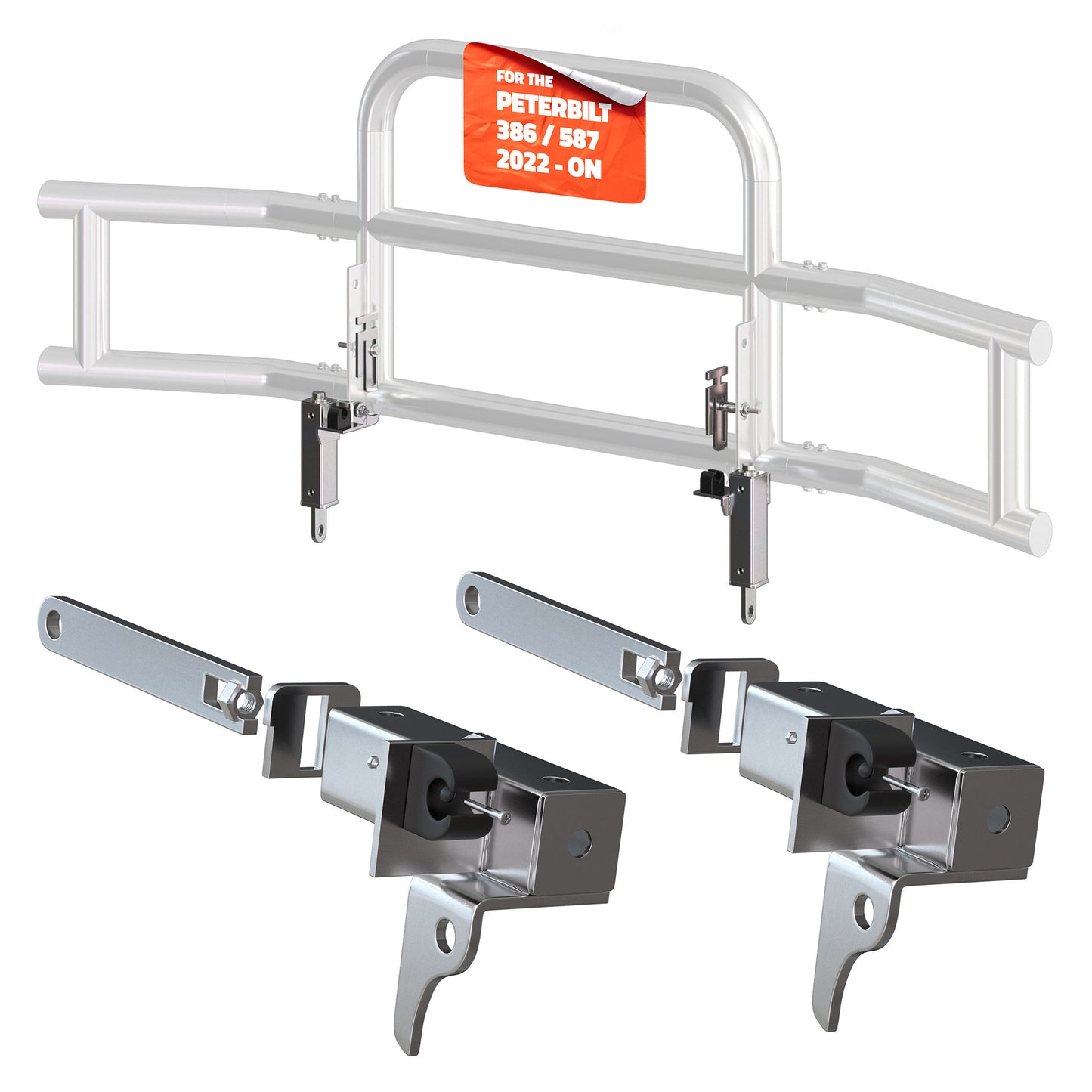 Front Bumper Guard Mounting Brackets for Peterbilt 386 / 587 2022-2026 (Brackets ONLY)
