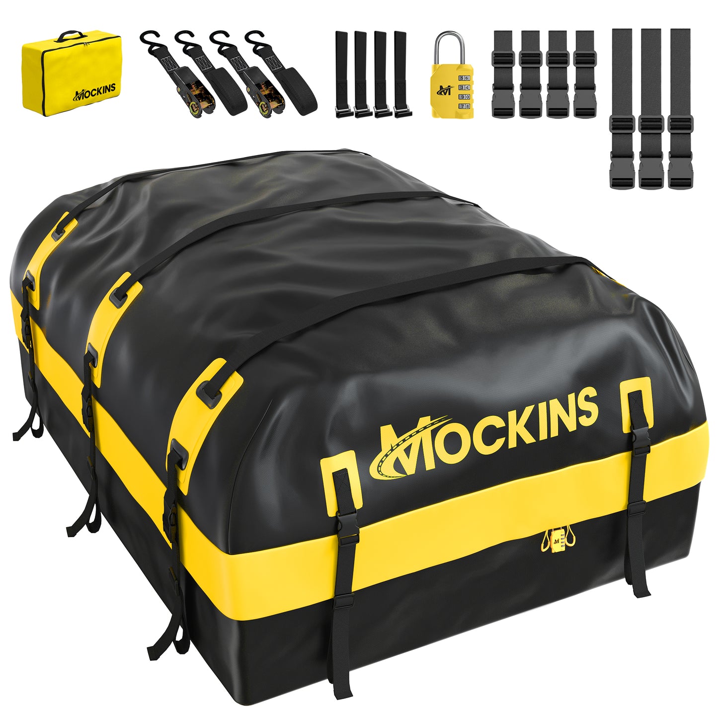 20 Cu Ft. Yellow Waterproof Roof Cargo Bag 50"x36"x19"
