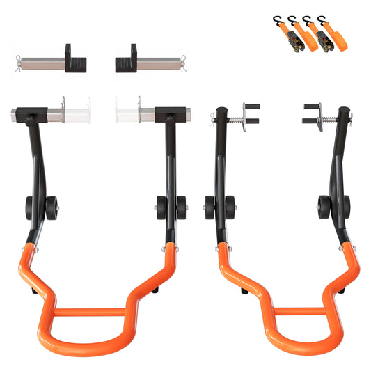 Front & Rear Motorcycle Wheel Stand Lift Combo Set