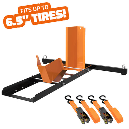 Motorcycle Front Wheel Chock with Wide Base For Up 6.5" Tires