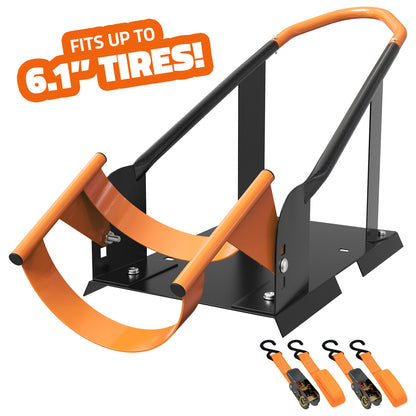 Narrow Motorcycle Wheel Chock for up to 6.1" Tires