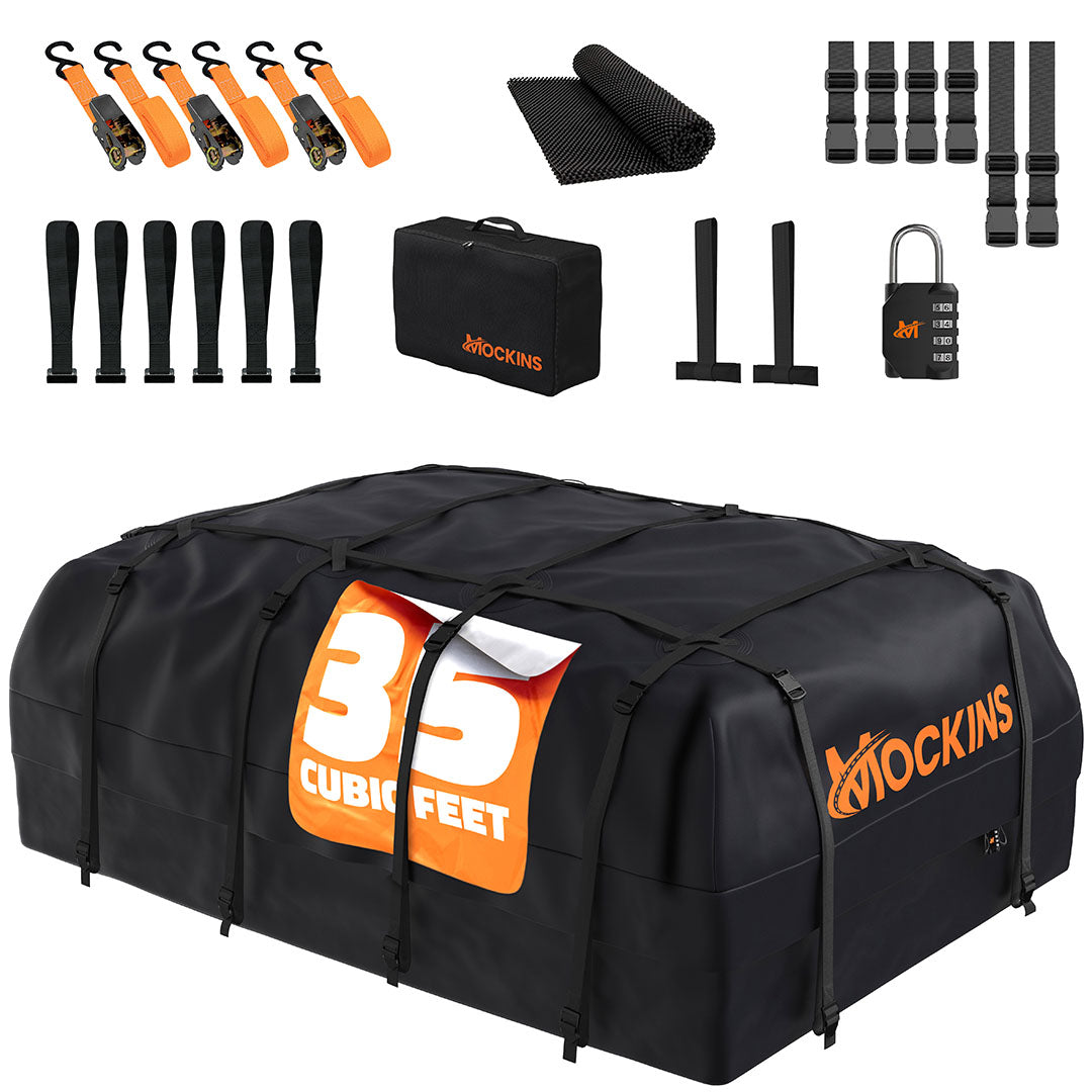 35 Cu Ft. Black Waterproof Roof Cargo Bag (60"x 42"x 24")