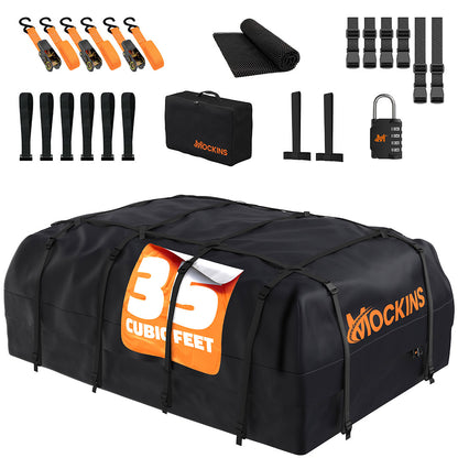 35 Cu Ft. Black Waterproof Roof Cargo Bag (60"x 42"x 24")