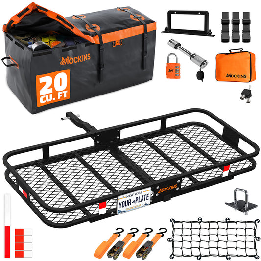 60"x20"x6" Hitch Carrier & 20 Cu Ft Cargo Bag