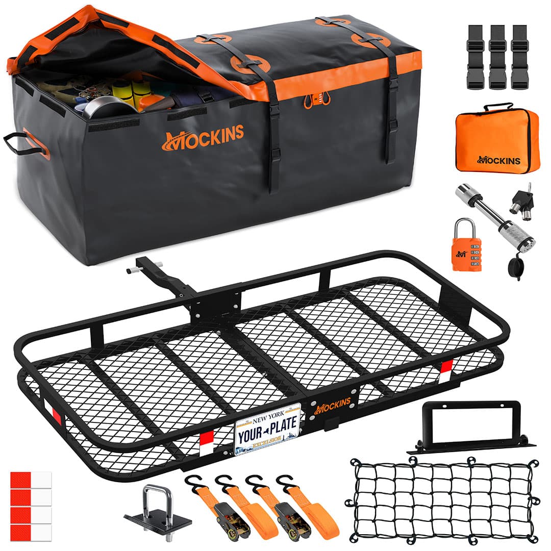 60"x20"x6" Hitch Carrier & 20 Cu Ft Cargo Bag