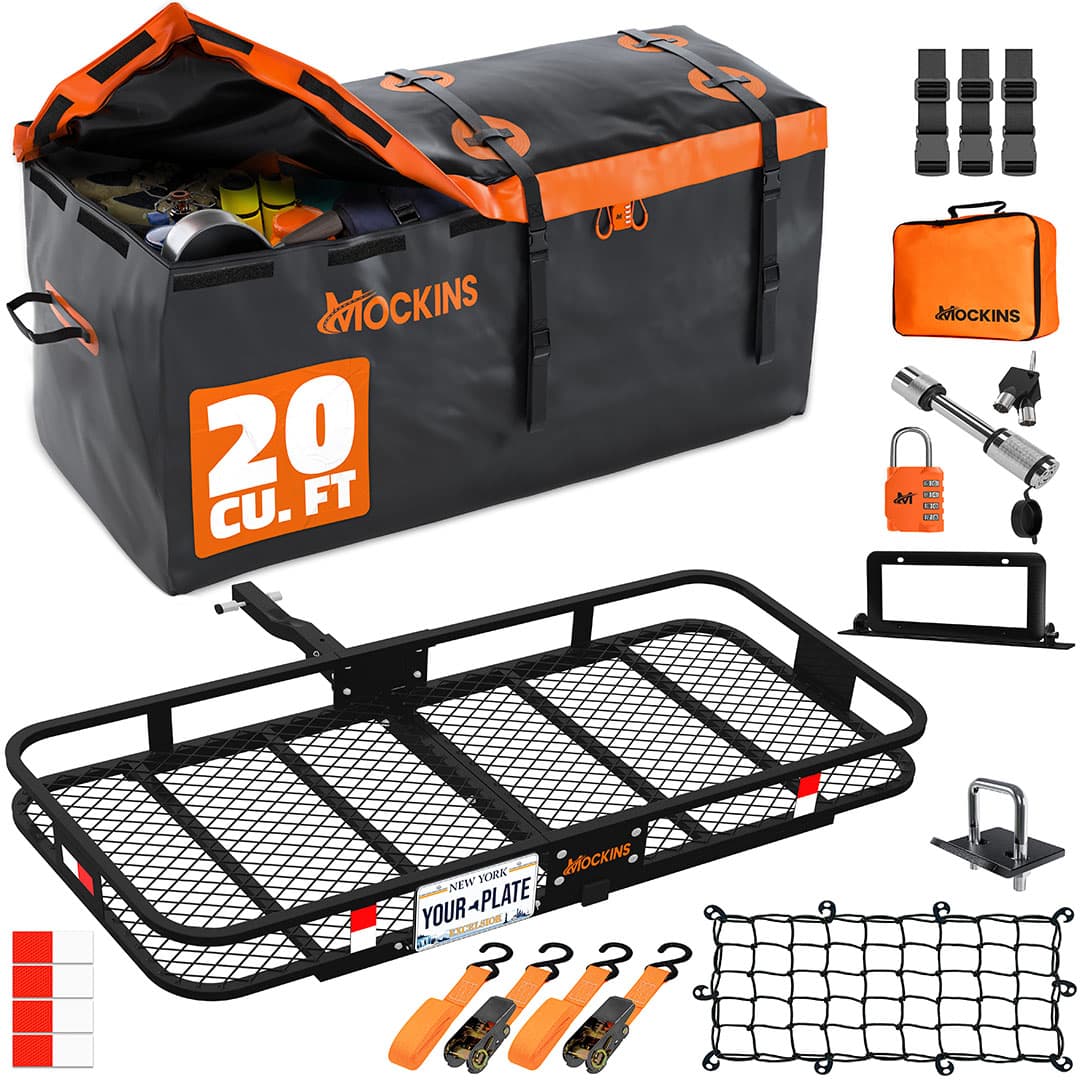 60"x20"x6" Hitch Carrier & 20 Cu Ft Cargo Bag