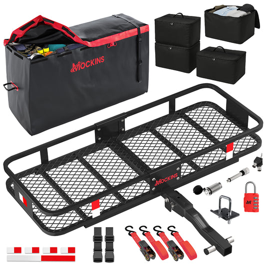 48"x18"x6" Hitch Carrier & 15 Cu Ft Cargo Bag + Packing Cubes