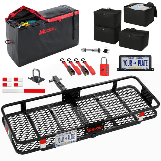 48"x18"x6" Hitch Carrier & 15 Cu Ft Cargo Bag + Packing Cubes
