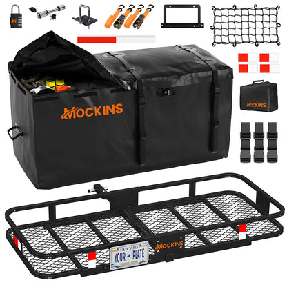 60"x24"x6" Hitch Carrier & 25 Cu Ft Cargo Bag