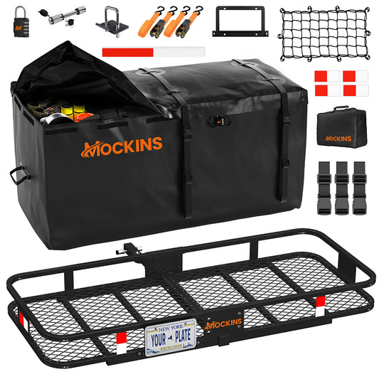 60"x24"x6" Hitch Carrier & 25 Cu Ft Cargo Bag