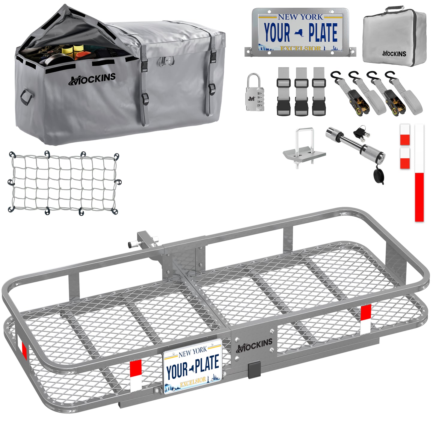 60"x20"x6" Hitch Carrier & 16 Cu Ft Cargo Bag