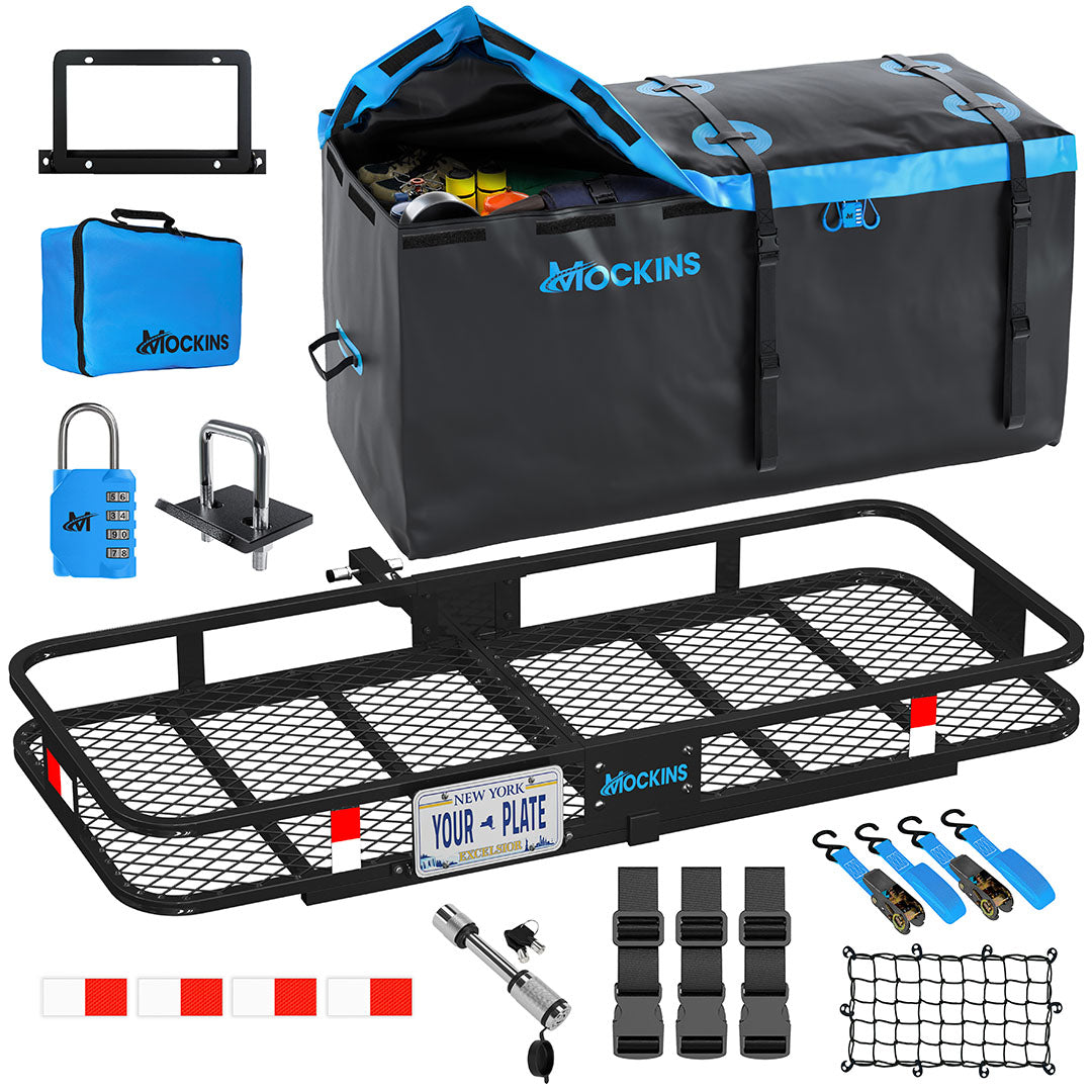 60"x24"x6" Hitch Carrier & 25 Cu Ft Cargo Bag