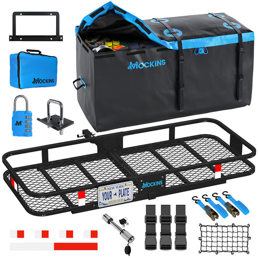 60"x24"x6" Hitch Carrier & 25 Cu Ft Cargo Bag