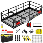 60"x24"x14" High Rail Hitch Carrier + Rear Lights & 30 Cu Ft Cargo Bag
