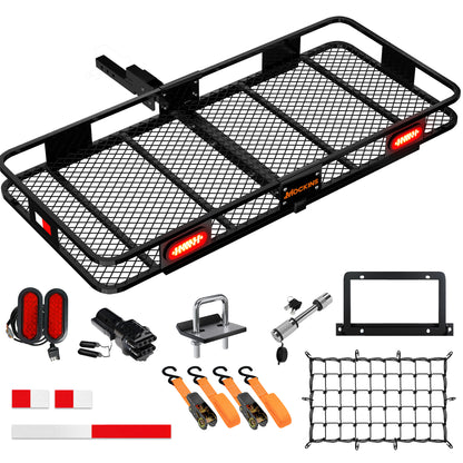 60"x20"x6" Hitch Carrier + Rear Lights